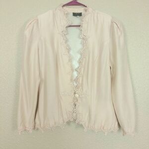 vintage Cachet by Bari Protas women's jacket with lace at the edge‎ size 11/12